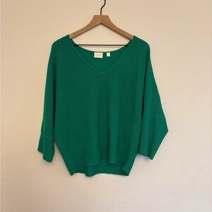 Cyrus Green Dolman Sleeve V-Neck Sweater – Size Large